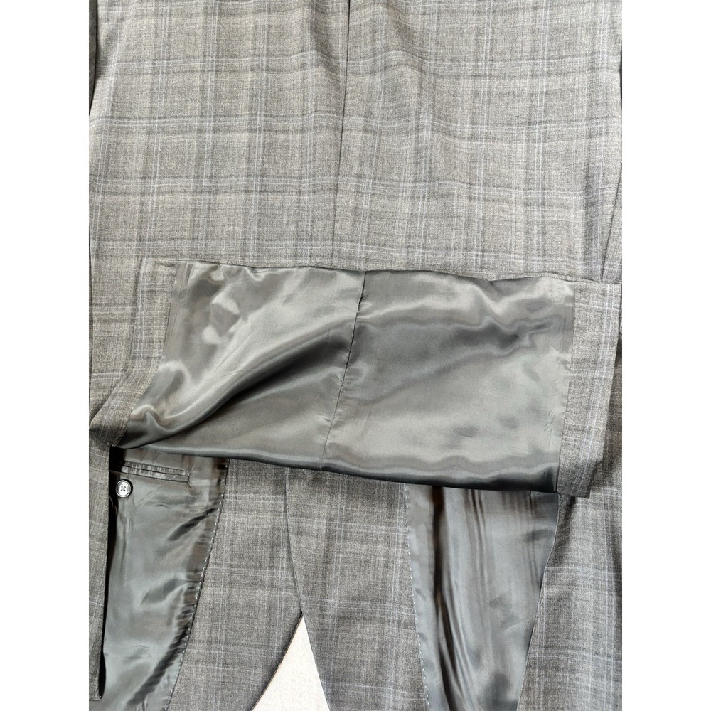 Peter Millar 48R 100% Wool Suit Gray Glen Plaid Jacket & Pants (39x28.5) Canada - Picture 10 of 16